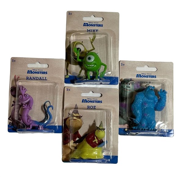 MONSTERS INC 4 Disney Pixar Figurines Toys Cake Toppers Mike Randall Roz Sulley - Picture 1 of 6